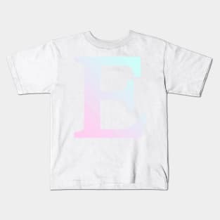 The Letter E Blue and Pink Gradient Kids T-Shirt